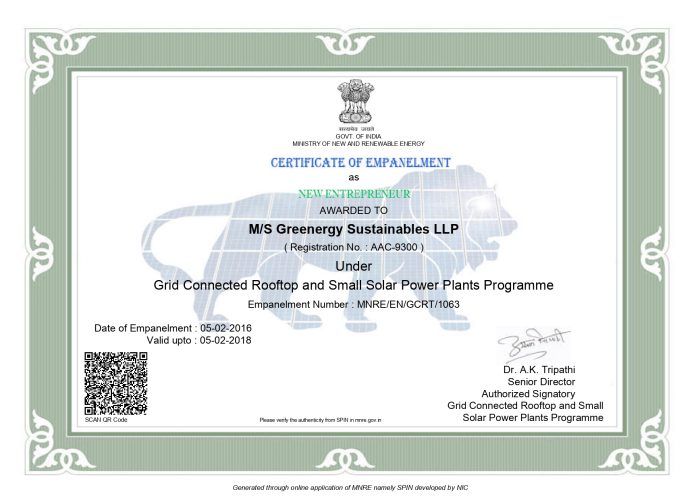 MNRE-Certificate